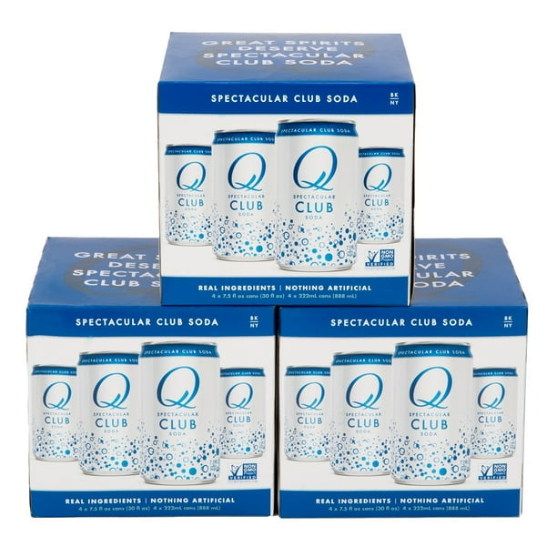 Q Drinks Club Soda, 4 pack, 7.5 fl oz cans - Walmart.com - Walmart.com