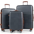 thumbnail image 1 of Costway Ensemble de Bagages 3 Pcs ABS PC Coque Rigide Ensemble de Valises avec Serrure TSA Télescope Poignées en Aluminium et Roues Pivotantes à 360°, 1 of 10