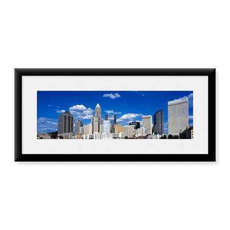 Framed Art Print, Skyscrapers in a city by Panoramic Images, 25-7/8" x 9-7/8"