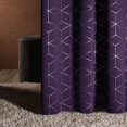 thumbnail image 1 of Cortinas opacas Deconovo con estampado de diamantes plateados, aislantes térmicos, con ojales, color morado real/diamante, 42 x 63 pulgadas, para sala de estar, 1 of 7