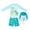 Light Blue, variant on Toddler Boys Swimsuit 3pcs UPF50 Long Sleeve Cartoon Sunsuit Swimwear Bathing Suit with Hat Rash Guards and Swim Sets Size 3-4T