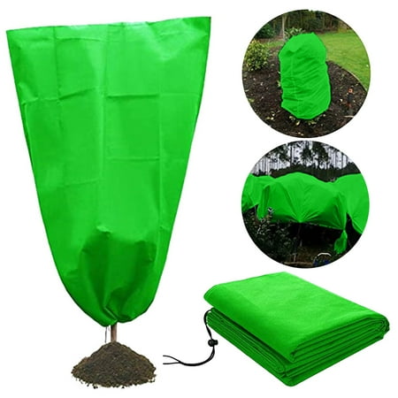 

GARENAS Covers Frost Blankets for Frost Cloth Tree Covers Covers Bags with Drawstring White Green