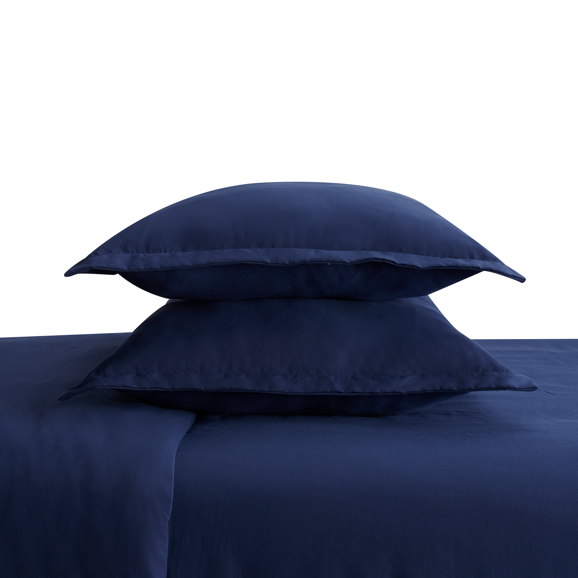 Serta Simply Clean 3-Piece Solid Duvet Set, Navy, Full/Queen
