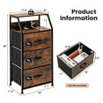 thumbnail image 3 of Giantex Serviette de Rangement Verticale pour Commode, Unité d'Organisation Industrielle avec 3 Tiroirs en Tissu, Dispositif Anti-Basculement et Patins de Pieds Ajustables, (1), 3 of 8