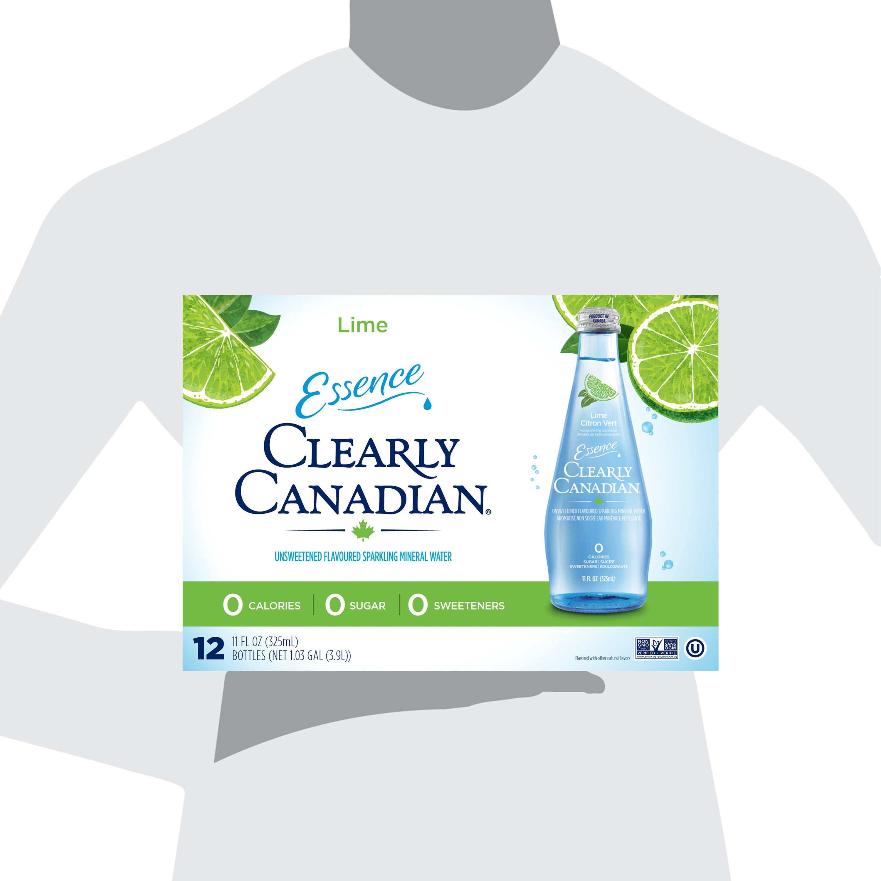 Clearly Canadian Sparkling Mineral Water Lime Essence with No Allergens