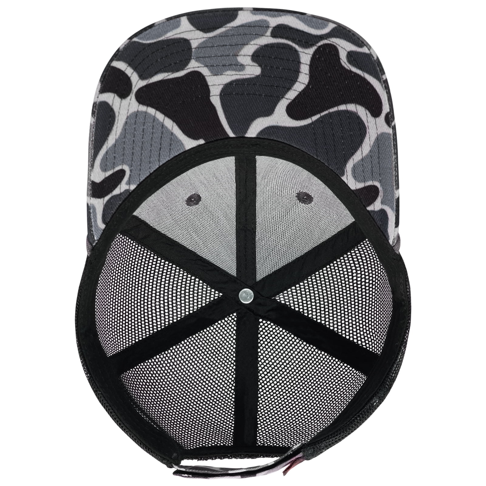 Bassdash Camo Rope Trucker Hat Adjustable, Embroidered Baseball Cap with Mesh Back for Hunting & Fishing
