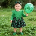 thumbnail image 2 of XAOFW Girl's Dresses St Patrick's Day Long Sleeve Floral Prints Cute Dress Party Night Cozy Breathable, 2 of 9