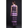 thumbnail image 2 of Bimba Tie-Dye Ladies Crew Neck Waist String Print Maxi Dress with Side Slits Summer Wear-Medium, 2 of 6