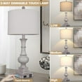 thumbnail image 7 of Cinkeda Farmhouse Touch Table Lamps with USB Ports AC Outlet Modern 3 Way Dimmable Resin Bedside Nightstand Lamp Set of 2 for Living Room Bedroom, 7 of 7