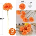 thumbnail image 3 of 12 Pcs Artificial Chrysanthemums Fall Flowers Silk Orange Marigold Flowers Fake Mums Flower for Wedding Autumn Day of The Dead Home Decor (12, Orange), 3 of 5