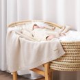 thumbnail image 3 of YIXPOH Organic Ribbed Baby Swaddle Blanket - 100% Soft Cotton Knit for Boys Girls Stroller Cuddle Blanket for Newborns Cream, 3 of 8