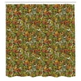 thumbnail image 3 of Ambesonne Summer Shower Curtain, Marine and Floral Motifs, 69"Wx75"L, Dark Cocoa and Multicolor, 3 of 5