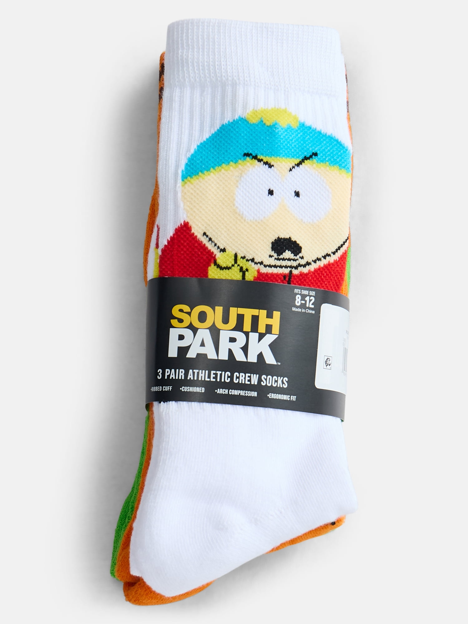 South Park Men's Athletic Crew Socks, 3-Pack, Sizes 8-12of