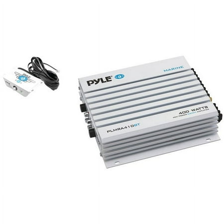 Pyle PLMRA410BT Bluetooth 400 Watt 4 Channel Waterproof Marine Boat Amplifier