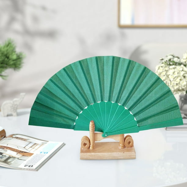Abanico plegable de seda con diseño de encaje para fiestas de bodas y bailes, abanico plegable de color a mano, abanico de moda