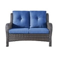 thumbnail image 6 of PARKWELL Patio Rattan Seat Sofa Cushioned Loveseat,Outdoor Wicker Furniture,Blue, 6 of 11