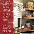 thumbnail image 3 of Kira Home Sahara 9" Modern Industrial Pendant Light + Clear Glass Teardrop Shade, Adjustable Hanging Height, Black, 3 of 7