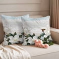 thumbnail image 2 of White Blanc Pillow Covers 2 Pack Rustic Flowers Floral Plants Farmhouse Botanical Pillowcase Waterproof Outdoor Throw Pillow Cover for Patio Garden Square Cushion 24”x24”, 2 of 9
