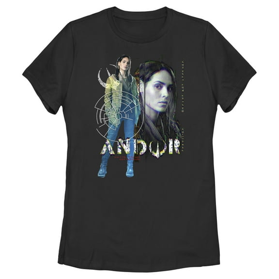 Women's Star Wars: Andor Female Rebel Glitched  Graphic Tee Black 2X Large
