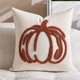 thumbnail image 2 of Fall Decorations Tufted Pumpkin Pillow Cover, 18x18 Inch Cream Linen Throw Cushion Case for Sofa & Bed, Autumn Harvest Accent (Insert Not Included) B, 2 of 6