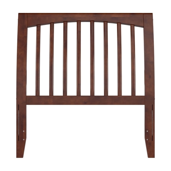 Twin Sleigh Headboard, Solid Wood Slat Design, Walnut Finish