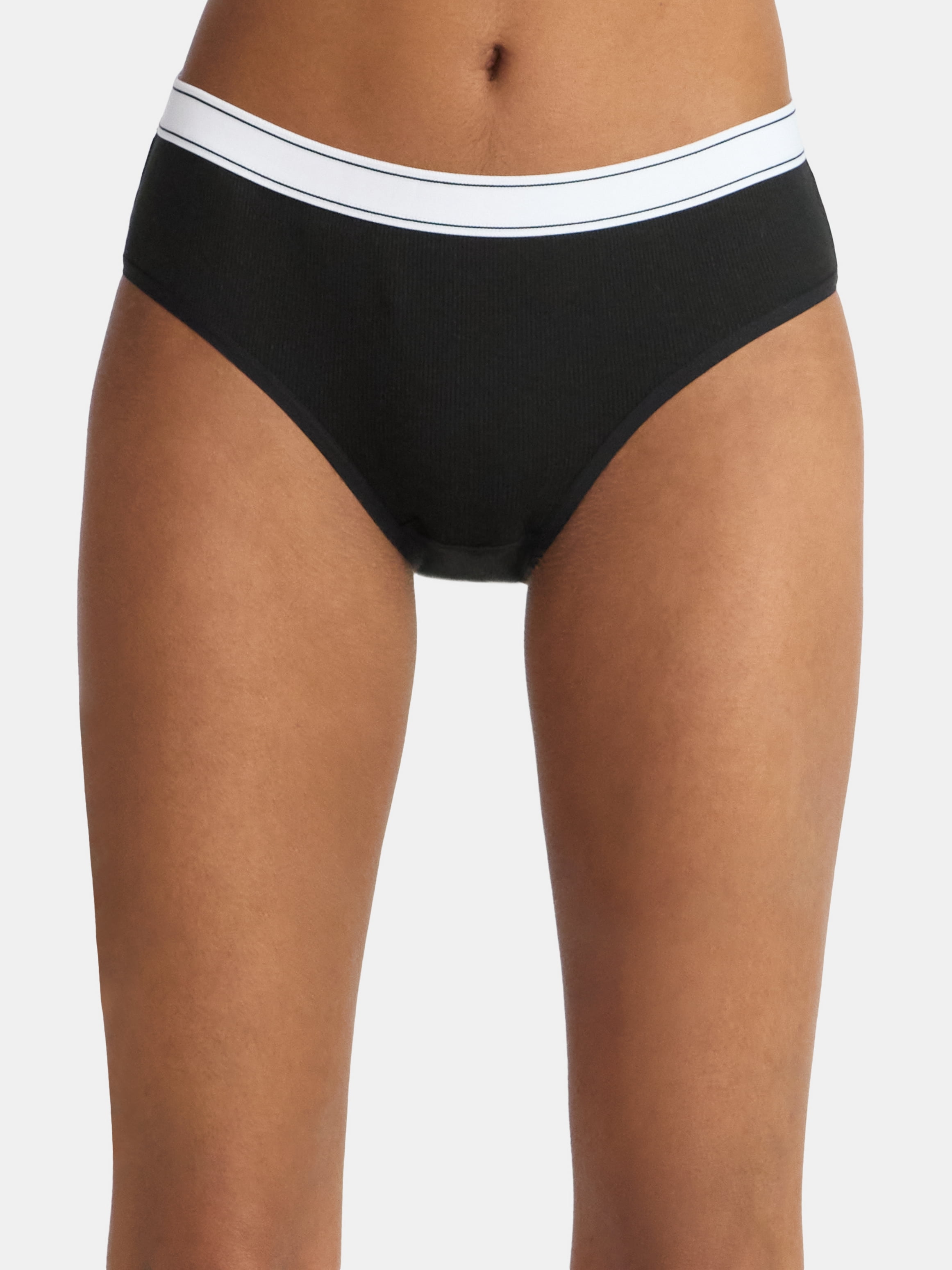 No Boundaries Stretch Ribbed Hipster Panties, 5-Pack, Women's
