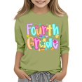 thumbnail image 2 of YunPes Multicolor Letter Print Long Sleeve T Shirt Boys Girls Fourth Grade Back to School Tee Tops Elementary Student Loose Casual School Clothes, 2 of 4