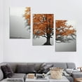 thumbnail image 4 of ONETECH Tree Canvas Print Wall Art Dark Orange Autumn Park Nature Wilderness Photography Modern Art Rustic Fall Scenic Picture for Living Room, Bedroom, 12''x16''X3 Panels, 4 of 4