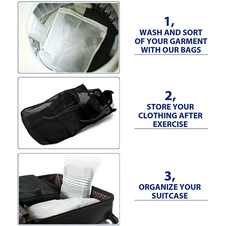 4 Pack (2 Large & 2 Medium) Delicates Laundry Bags, Bra Fine Mesh