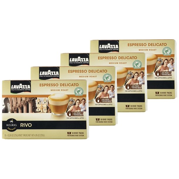 Lavazza Espresso Delicato 72 Packs for Keurig Rivo System