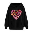 thumbnail image 2 of Women Clothes Trendy Womens Fashion Tops Ndbuld Women's Print Winter Hoodie Pullover Tops Long Sleeved Comfortable Sweatshirt ,Black,XL, 2 of 5