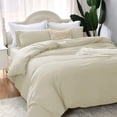 thumbnail image 6 of Mildly 3 Pieces Duvet Cover Set, 1 Duvet Cover with Zipper Closure and 2 Pillow Shams (Beige, Queen Size), 6 of 6