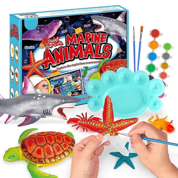 Juego de manualidades para niños, kit de pintura de animales marinos del océano, juguetes, regalos de fiesta, creatividad, regalos de bricolaje para niños y niñas