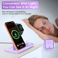 thumbnail image 6 of Cshidworld Wireless Charging Station, 3 in 1 Wireless Charger for iPhone 17/16/15/14/13/12/11/Pro/Pro Max/XS, 18W Charging Dock for iWatch Series 11 10 9 8 7 6 5 4 3 2, Airpods 4/3/2/Pro(Purple), 6 of 9