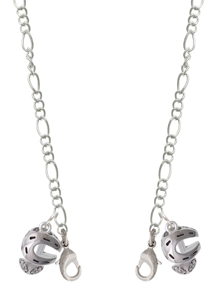 Silvertone Horseshoe Spinners Silvertone Face Mask Necklace