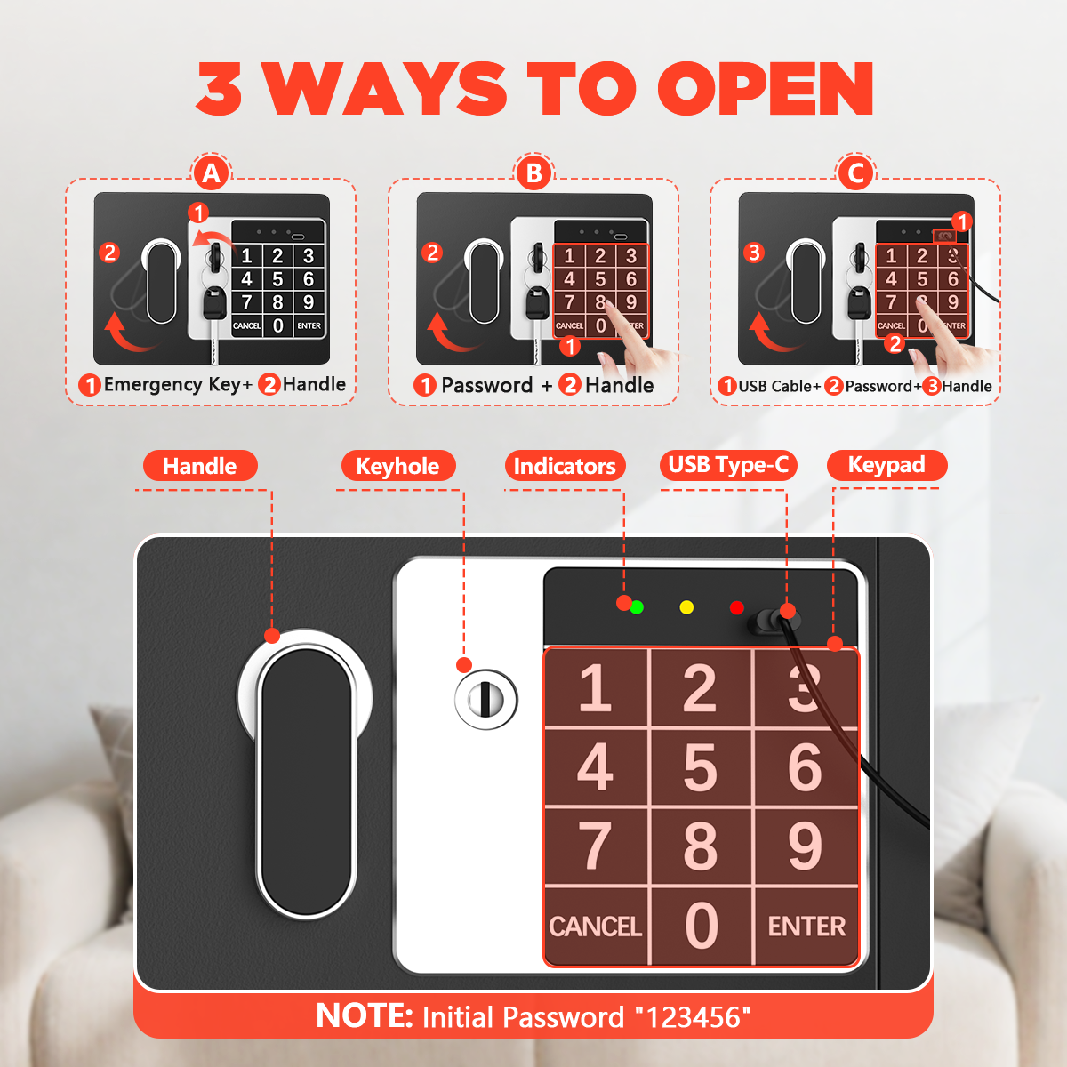 Sysenfo Digital Security Safe with Keypad photo 7
