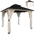 thumbnail image 1 of Outsunny Pavillon Extérieur à Toit Rigide 10 Pieds x 10 Pieds avec Double Toit en Acier Galvanisé, 1 of 10