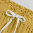 thumbnail image 5 of Diufon Women Cotton Linen Straight Pants Elastic Waist Drawstring Wide Leg Pants Solid Color 3/4 Length Pants, 5 of 6
