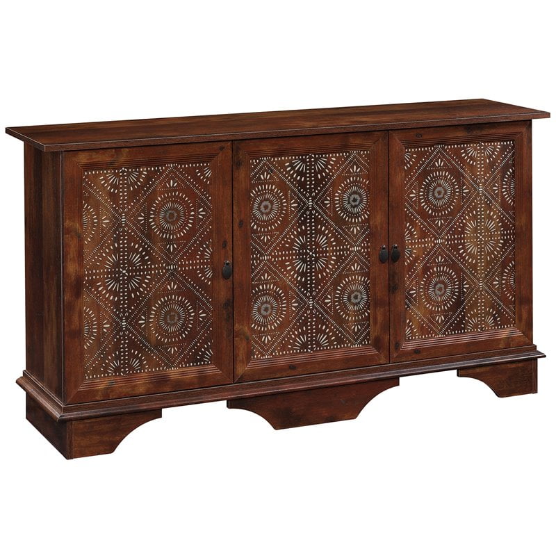 Pemberly Row Contemporary Wood Buffet and Sideboard Table in Curado