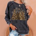thumbnail image 1 of Jsaierl Chandail en Molleton de Noël pour Femmes Léopard Arbre de Noël Manches Raglan Col Rond Vintage Chandail Décontracté Vacances 2024, 1 of 5