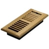 Decor Grates 4" x 10" Oak Wood Natural Finish Louvered Design Floor Register