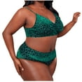 thumbnail image 2 of Ashirexll Bathing Suit for Women Fashion Summer Plus Size Green Leopard Print Strap Bikini Swimsuit Womens Bathing Suits Womens Swimsuits Bikini Swimsuit Green XXL, 2 of 7