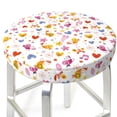 thumbnail image 3 of Kdxio Cartoon Birds & Flowers Print Stool Covers Round,Stretch Round Bar Stool Covers Washable Bar Stool Cushion Slipcover for 12-15 Inch Chair, 3 of 7