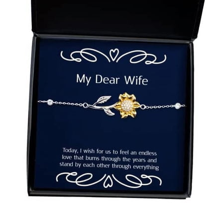 Funny Wife Gifts, Today, I Wish for us to Feel an Endless Love That Burns Through The Years, Birthday Sunflower Bracelet for Wife, Funny Jewelry Gift Ideas, Unique Funny Jewelry Gifts, Handmade Funny