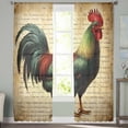 thumbnail image 2 of Retro Rooster Semi Sheer Curtains 108 Inch Length 2 Panels Set, Farmhouse Vintage Animal Watercolor Sheer Kitchen Curtain Privacy Voile Window Curtain for Living Room Bedroom Rod Pocket Drapes, 2 of 7