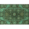 thumbnail image 1 of Ahgly Company Machine Washable Indoor Rectangle Oriental Turquoise Blue Traditional Area Rugs, 4' x 6', 1 of 4