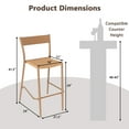 thumbnail image 3 of Gymax 2PCS Patio Barstools Outdoor Bar Height Chairs w/ Rattan Seat & Metal Backrest, 3 of 7