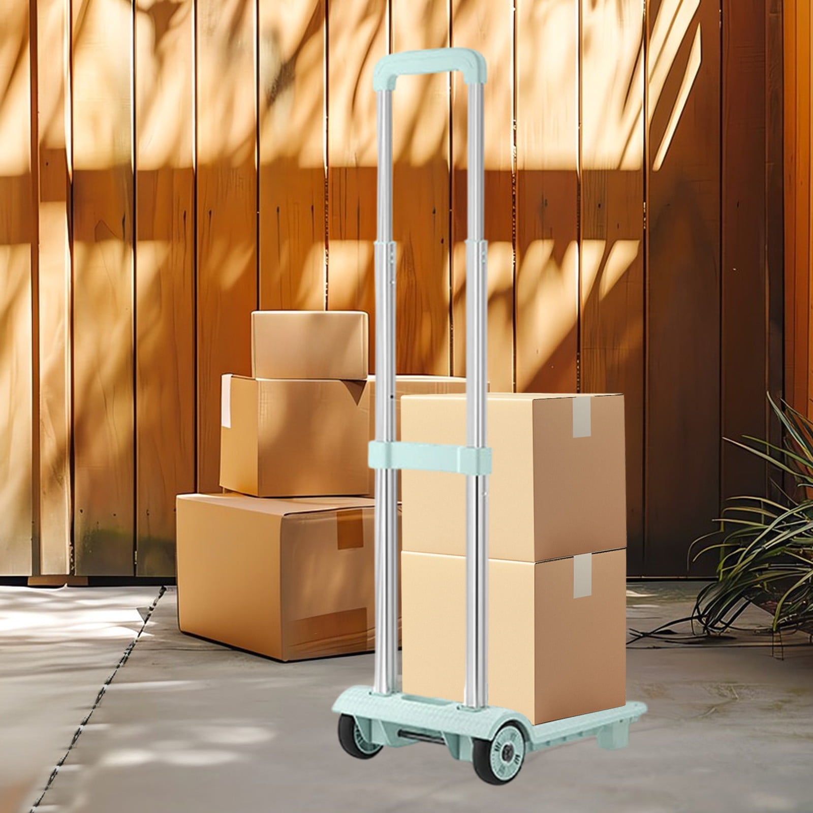 Steadline Small Folding Hand Truck Dolly with 2 Wheels, Lightweight Metal Foldable Luggage Cart,Portable Dolly for Airport Travel Moving Use