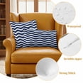 thumbnail image 6 of Navy Blue Moire Outdoor Pillow Covers 18x18 Set of 2, Waterproof Patio Throw Pillowcase Protectors, Water Ripple Stripe Farmhouse Square Decorative Pillow Shams Cushion Covers for Seat Bed Couch Sofa, 6 of 8