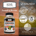 thumbnail image 5 of Kaya Naturals Ashwagandha 1300mg, 120 Count Capsules for Stress Relief, Adrenal, Mood & Thyroid Support, Black Pepper and 100% Pure Ashwagandha -120 Capsules, 5 of 7